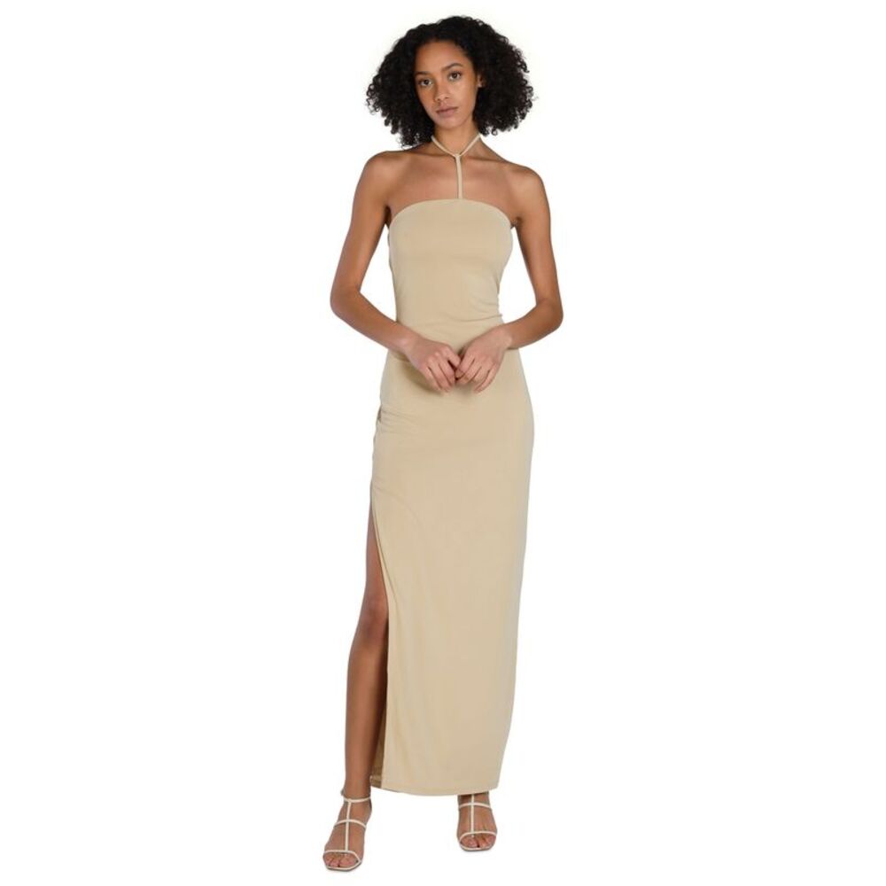 Bar III Nicole Williams English Y Strap Halter Dress